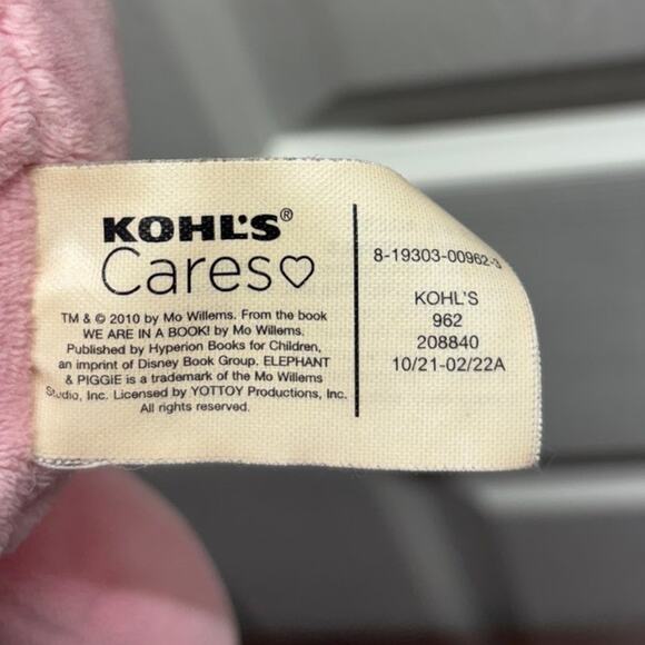 Piggie Mo Willems Pink Pig KOHLS CARES Stuffed Animal Plush - Picture 7 of 8
